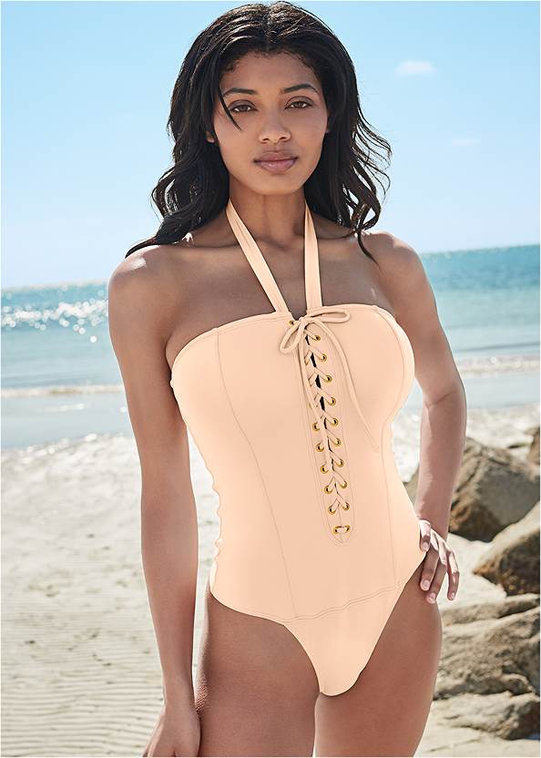 Sports Illustrated Swim™ Sexy Cheeky Grommet One-Piece