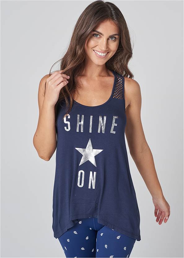 Shine On Lounge Tank,High Waist Active Leggings,Lace-Up Star Sneakers