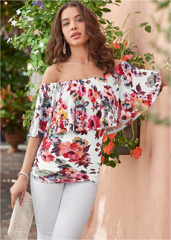 Alternate view Ruched Off-The-Shoulder Top