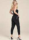 Full back view Ruched Sequin Jumpsuit