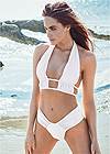 Full front view Sports Illustrated Swim™ Longline Triangle Top