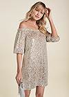 Front View Sequin Off-The-Shoulder Dress