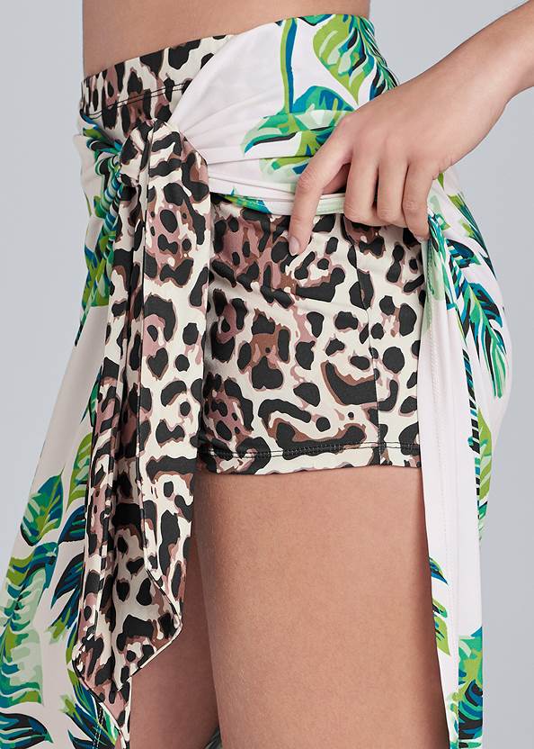 Alternate View Palm Leopard Print Skirt