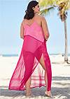 Alternate View Color Block Maxi Dress Cover-Up