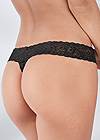Detail back view Pearl By Venus® Allover Lace Thong 3 Pack