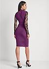 Full back view Ruched Lace Bodycon Dress
