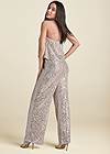 Full back view Strapless Sequin Jumpsuit