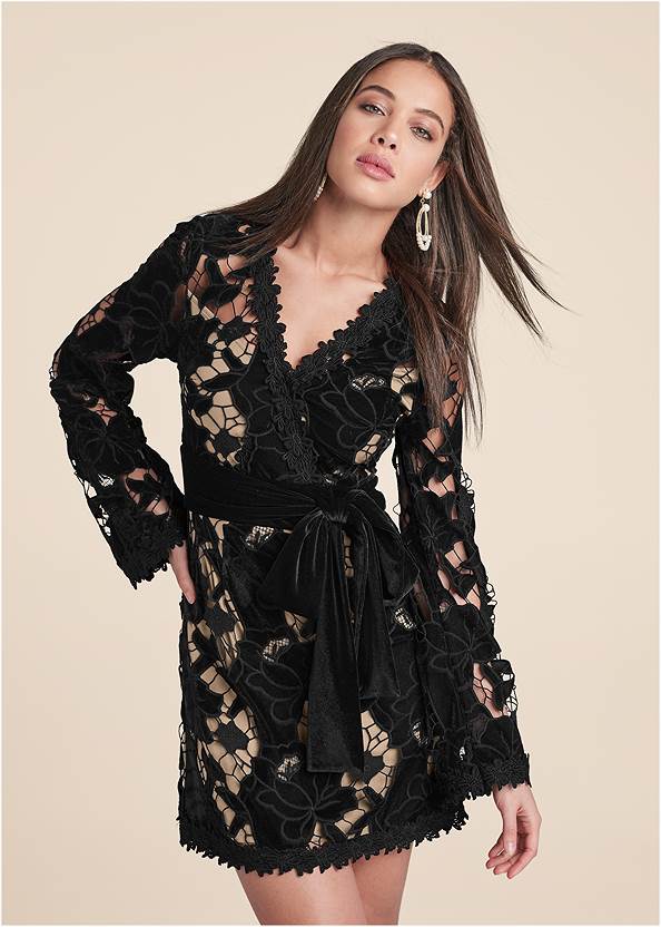 Cropped front view Velvet Lace Dress