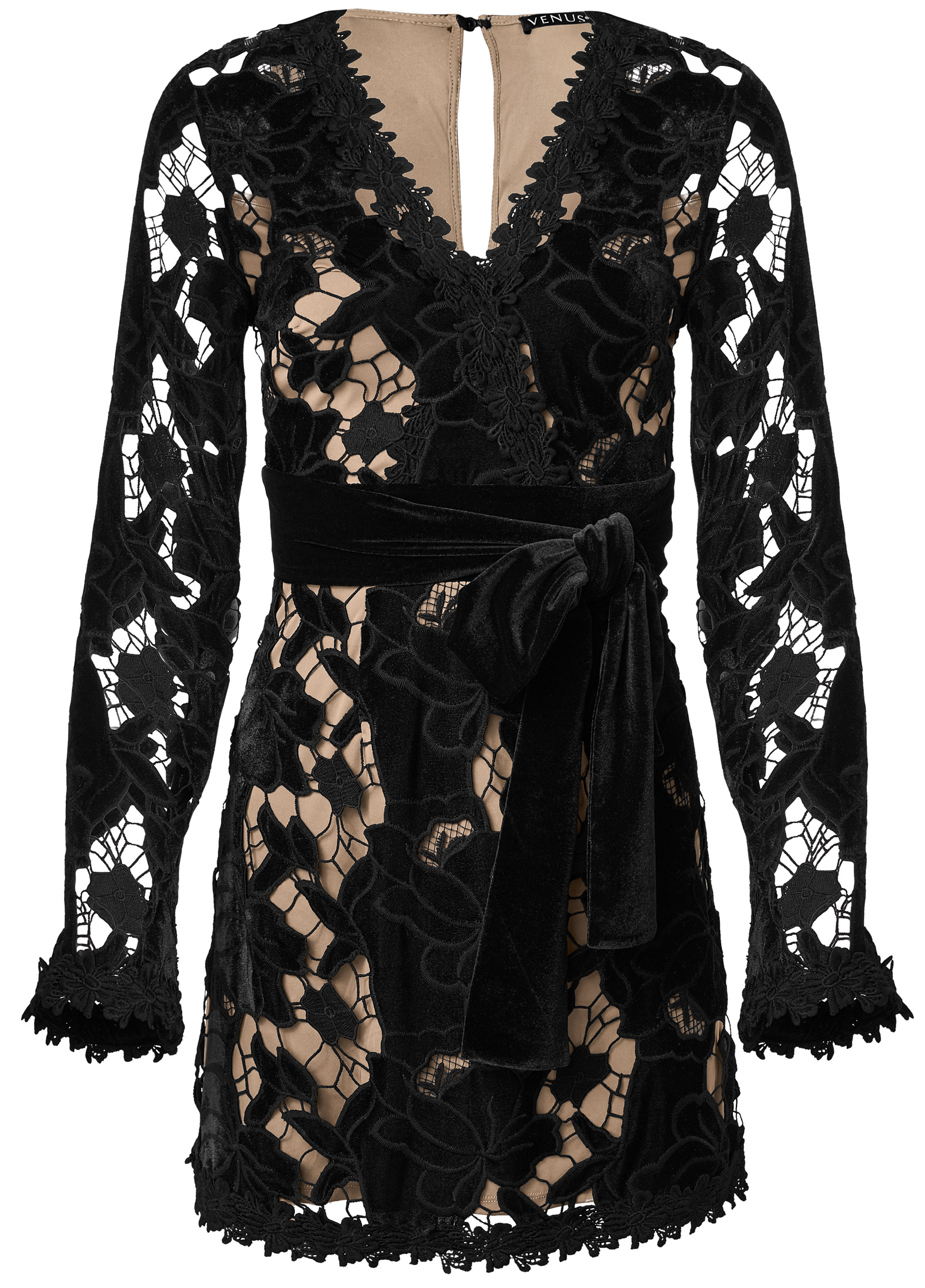 long black lace cover up