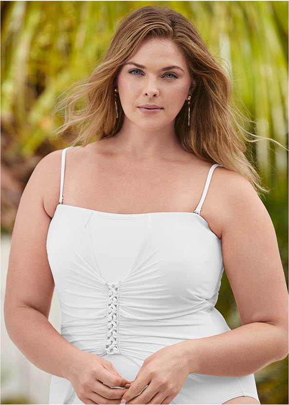 Alternate View Slimming Bandeau One-Piece