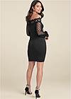 Full back view Dotted Mesh Off-The-Shoulder Dress