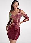 Cropped front view Cold-Shoulder Sequin Dress