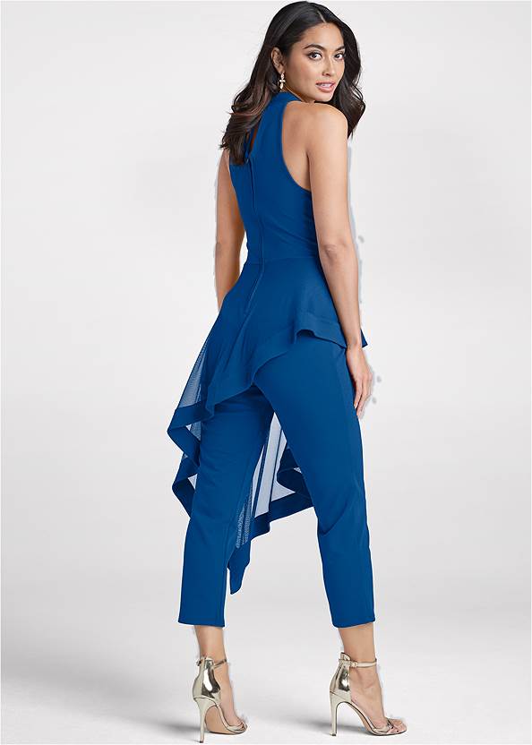 Back View Mesh Overlay Jumpsuit