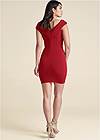 Back View Ruched Bodycon Dress