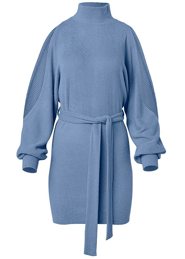 Alternate View Cold-Shoulder Mock-Neck Dress