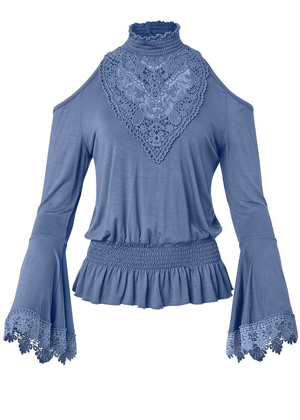 Alternate View Lace Mock-Neck Top