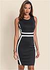 Full front view Color Block Bodycon Dress