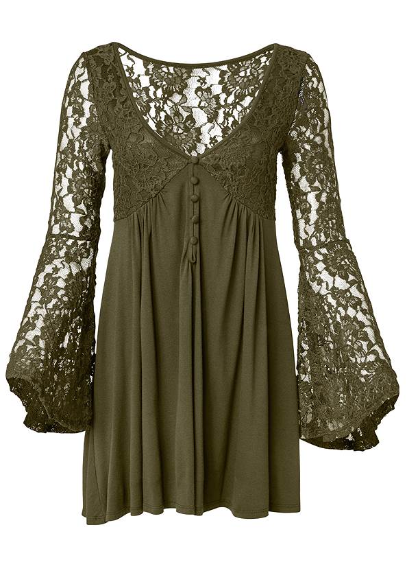 Alternate View Lace Detail A-Line Dress