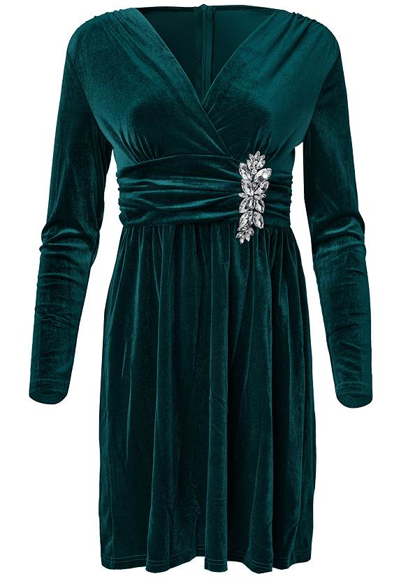 Alternate View Embellished Velvet Dress