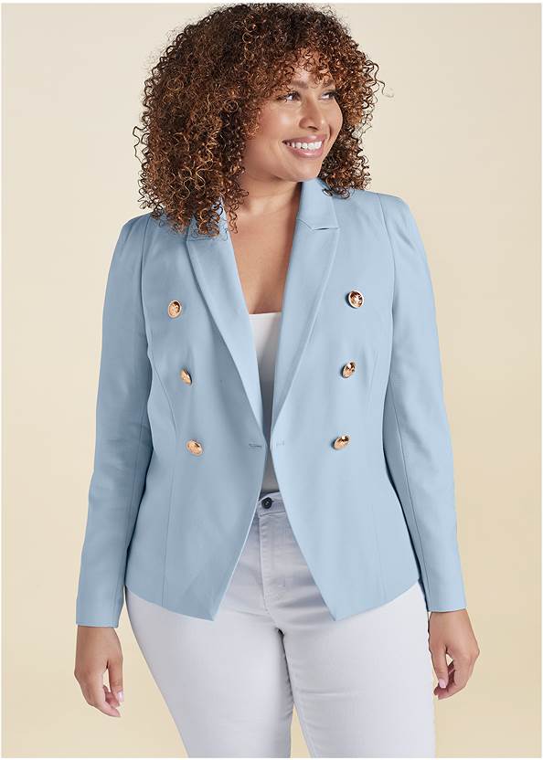 Front View Double Breasted Blazer