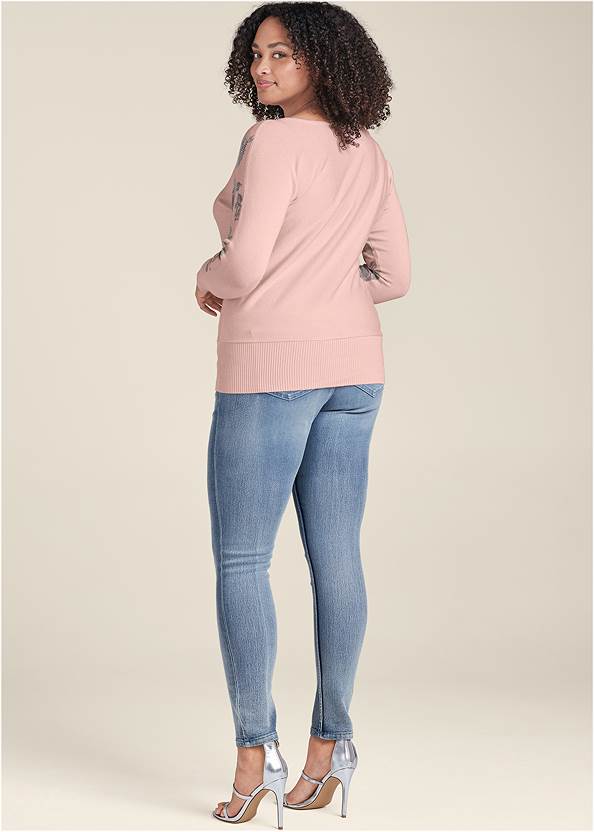 Back View Floral Detail Sweater