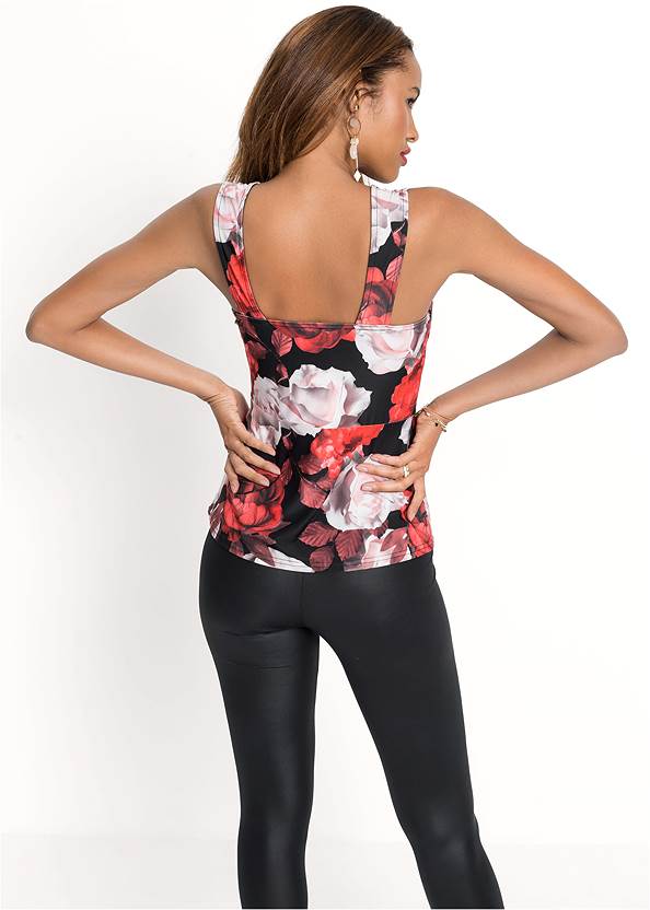 Cropped back view Floral Fitted Top