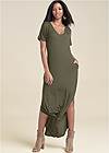 Full Front View Casual T-Shirt Maxi Dress