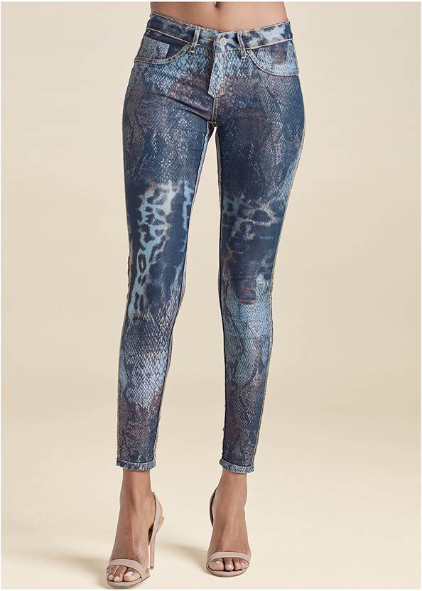 Waist down front view Reversible Jeans