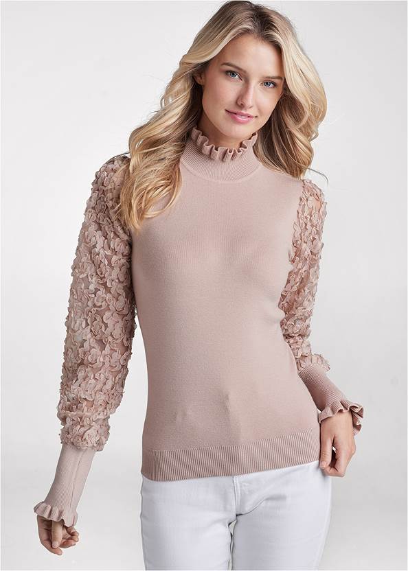Cropped Front View Sleeve Detail Sweater