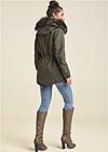 Back View Cargo Jacket With Faux Fur
