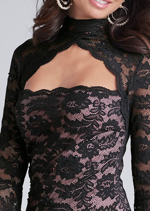 Alternate View Bell Sleeve Lace Dress