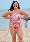 Alternate View Ruched Side Halter Tankini Top