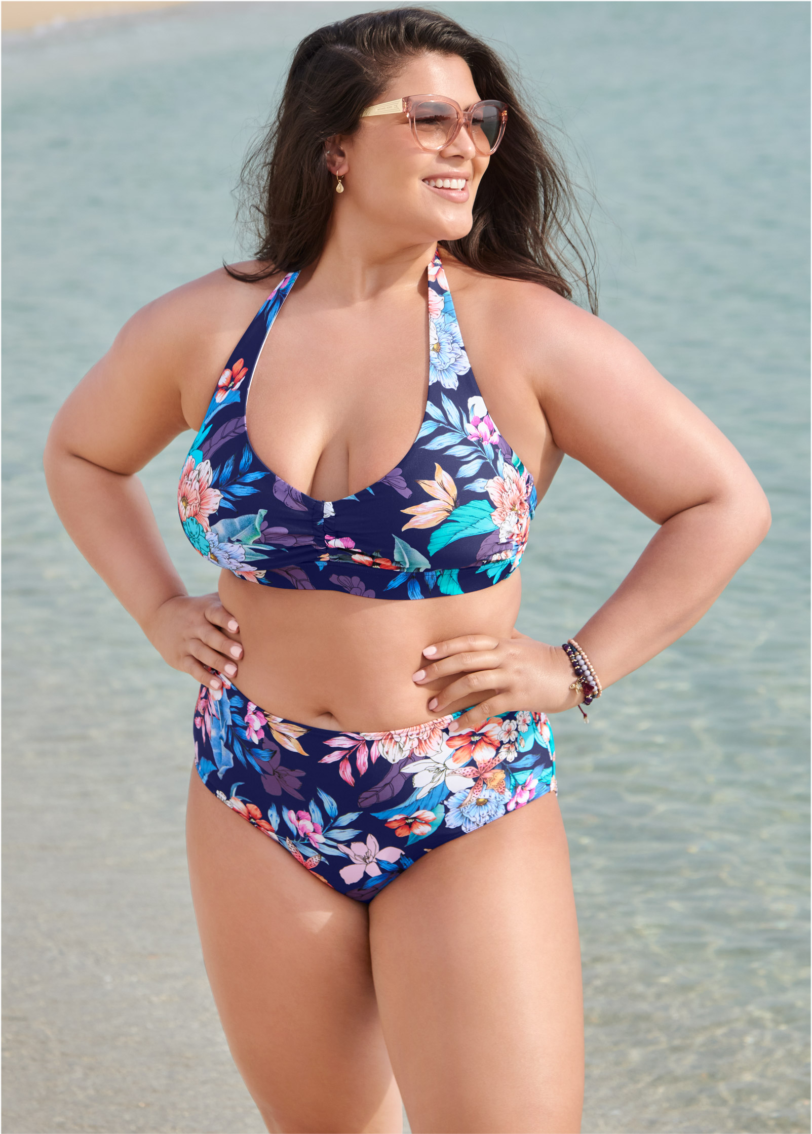 Plus size deals halter swimdress