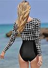 Cropped back view Long Sleeve One-Piece