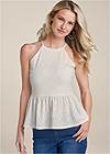 Front View Eyelet Babydoll Top