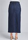 Back View Front Slit Jean Maxi Skirt