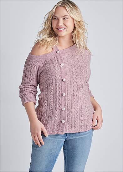 Plus Size Side Button Sweater