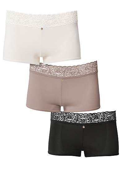 Pearl By Venus® Lace Trim Boyshort 3 Pack, Any 2 For $30