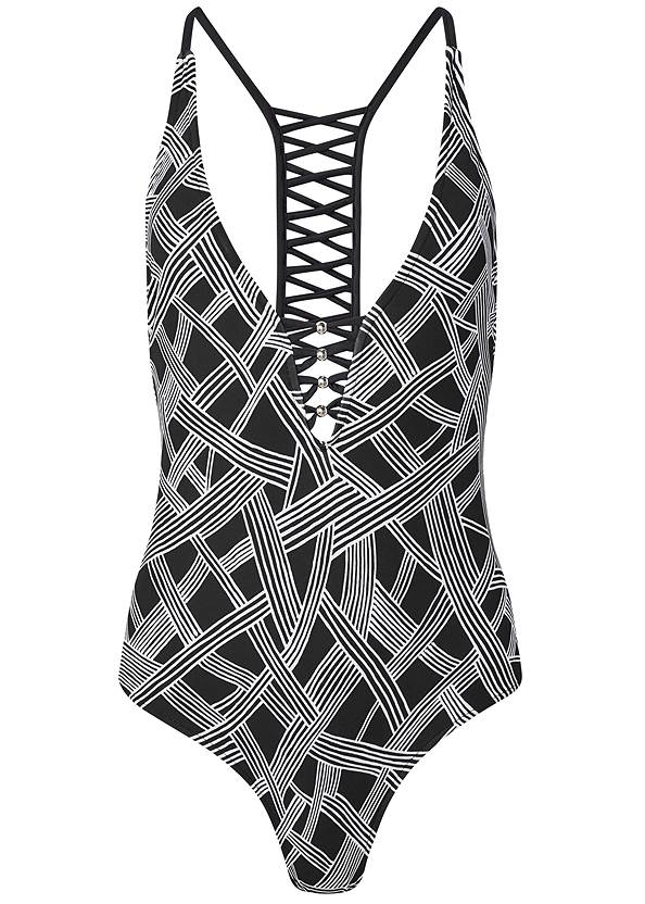 Ghost with background  view Strappy Racerback One-Piece