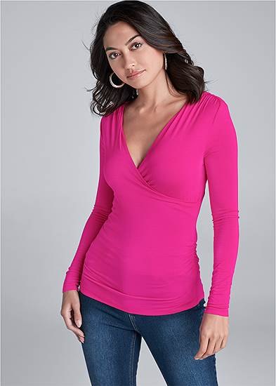 Surplice Fitted Top