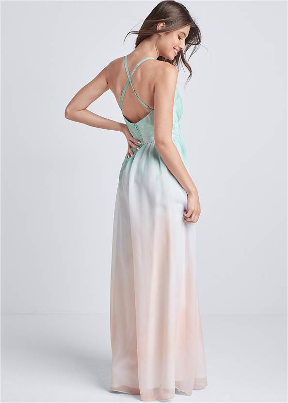 Full back view Ombre Maxi Dress