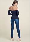 BACK View Zip-Up Ruched V-Neck Top