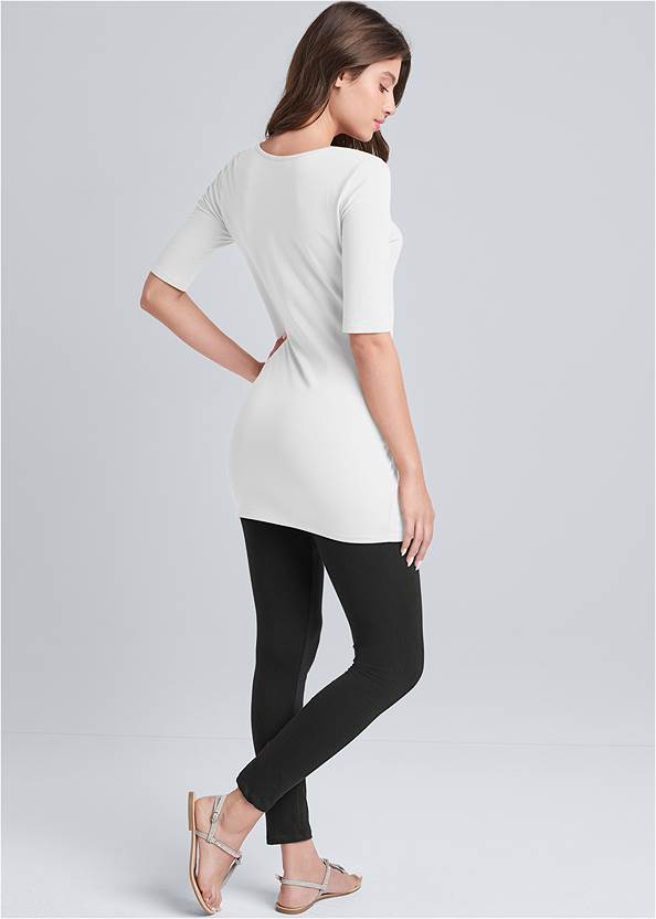 Back View Zip-Up Long And Lean Tee