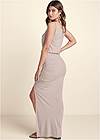 Full back view Ruched Maxi Dress