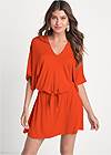 Cropped front view Knot Front Casual Dress