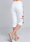 Waist down back view Floral Embroidered Capris