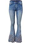 Alternate View Floral Embroidered Bootcut Jeans With Scalloped Edge