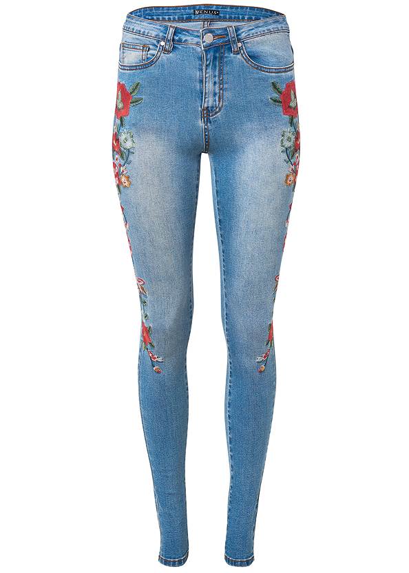 Ghost with background  view Embroidered Skinny Jeans