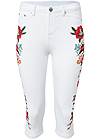 Ghost with background  view Floral Embroidered Capris
