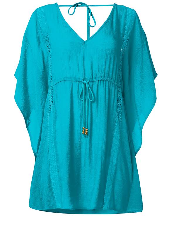 Ghost with background  view Lace Inset Kaftan Cover-Up